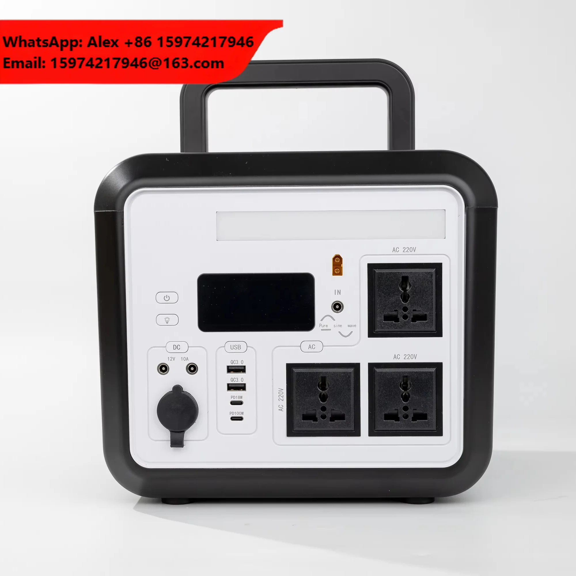 1200W Portable Power Station Generator With MPPT Controller Solar Panel Battery & Flashlight For Home Use