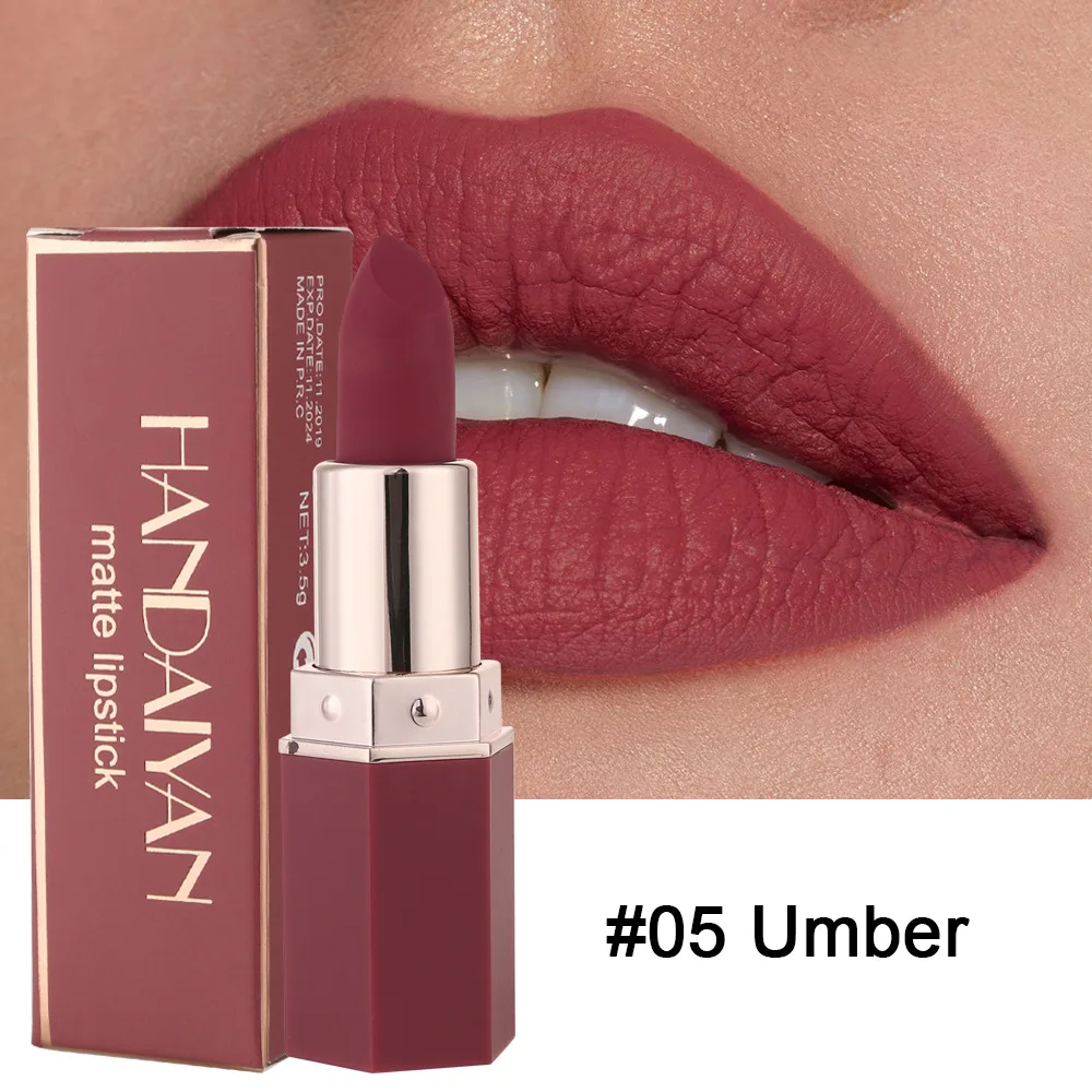 Lápiz labial mate resistente al agua de terciopelo Nude, hidratante de larga duración, Sexy, rojo, taza antiadherente, maquillaje, tinte de labios, Cosméticos de belleza, 6 colores