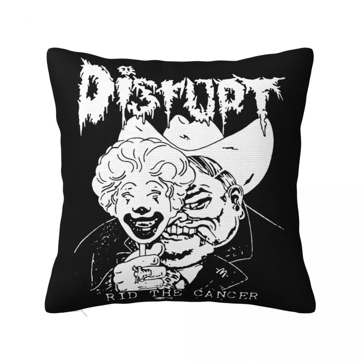 Disrupt Rid The Cancer Ent Phobia Dystopia Assuck Crust Grind Cartoon Character Selling Trend Geek Pillow Case