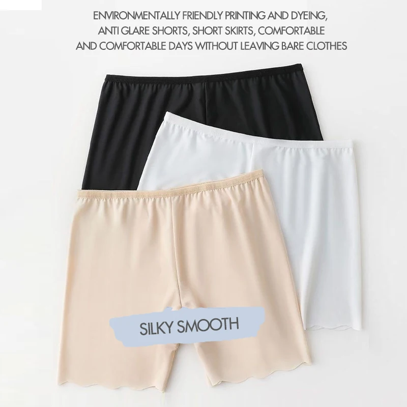 Shorts de emagrecimento sem costura de cintura alta para mulheres, calcinha modeladora, cueca elástica, calças curtas de segurança, cueca seda gelo,