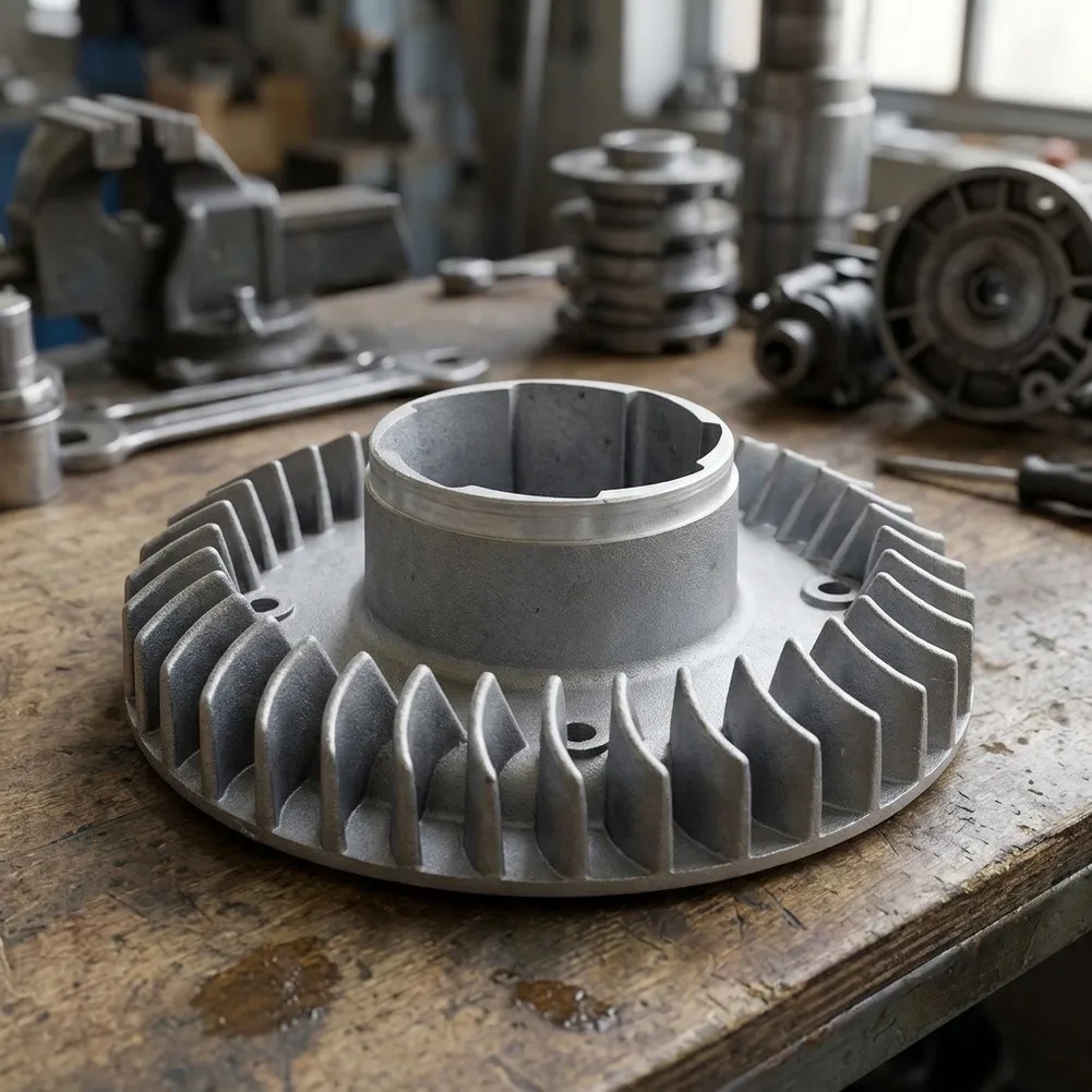 For MS070 For Chainsaw Wind Component Replacement with Fan Wheel and Magnet Housing 14.8 cm Gray Metal Construction