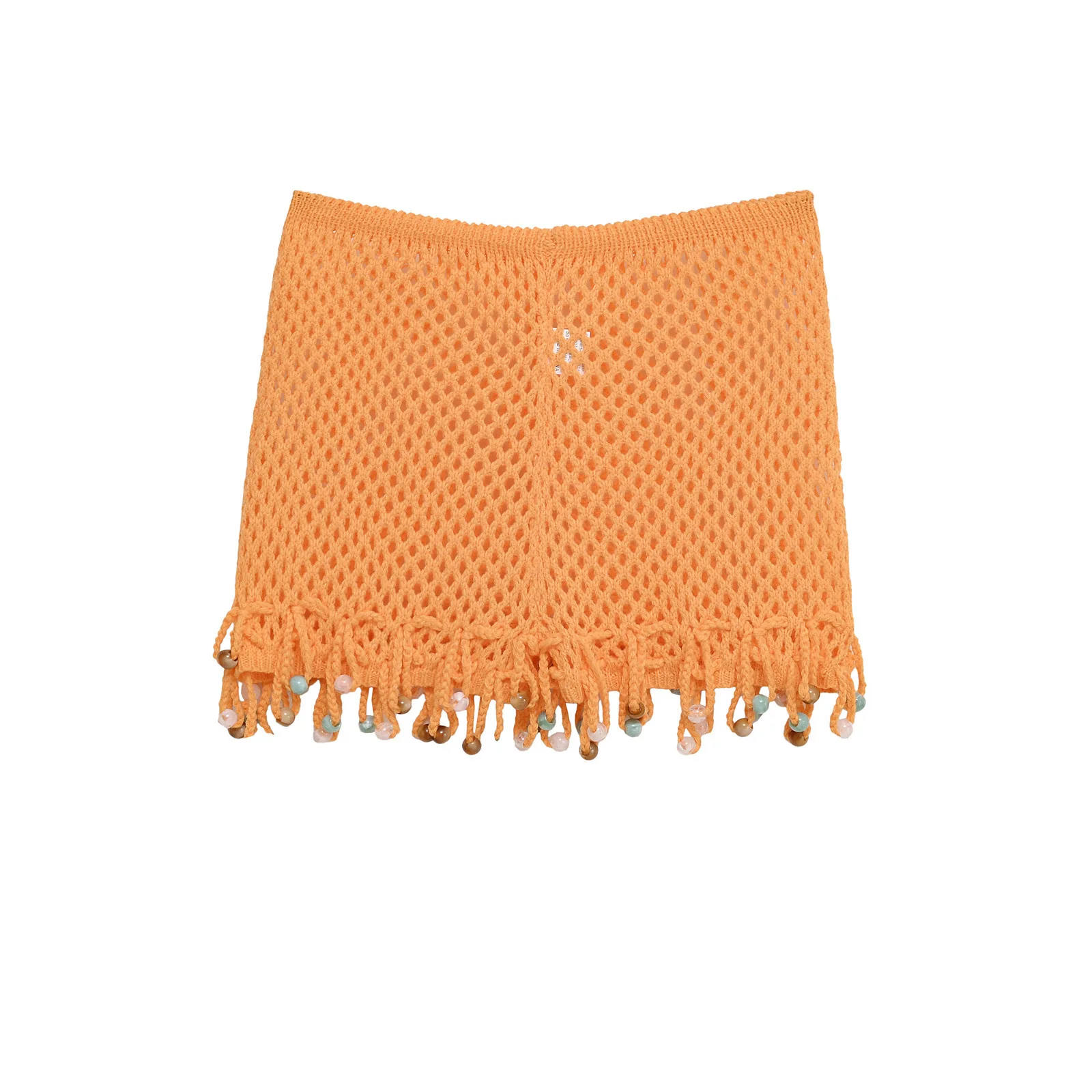 여성 여름 핸드메이드 진주 크로셰 탑과 캐미솔 세트 캐주얼 슬림핏 니트 크로셰 비치 휴가 반바지 세트