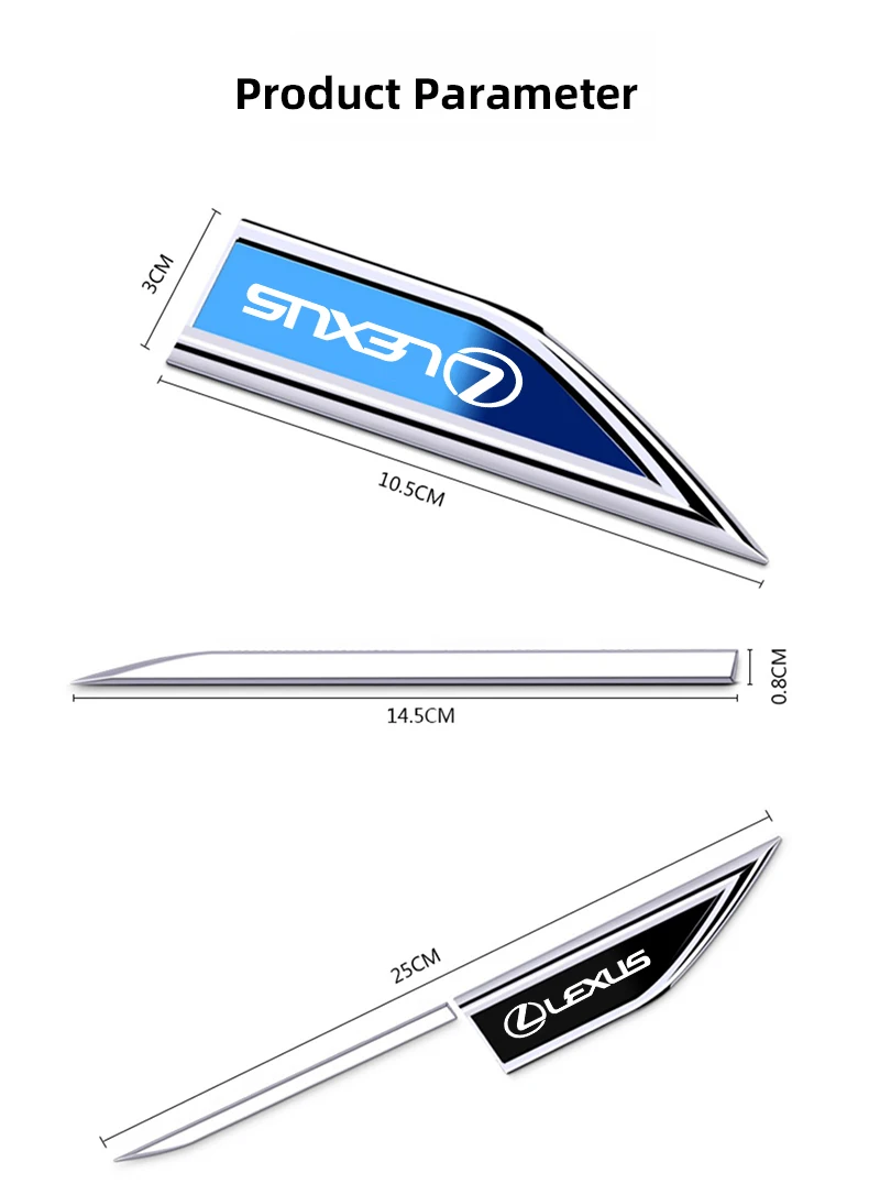 Car Door Waist Line Metal Stickers For Lexus RX330 IS250 Ct200h ES300h RX350 IS300h NX300h RX400h ES350 GS300 UX GX470 LX570 RX