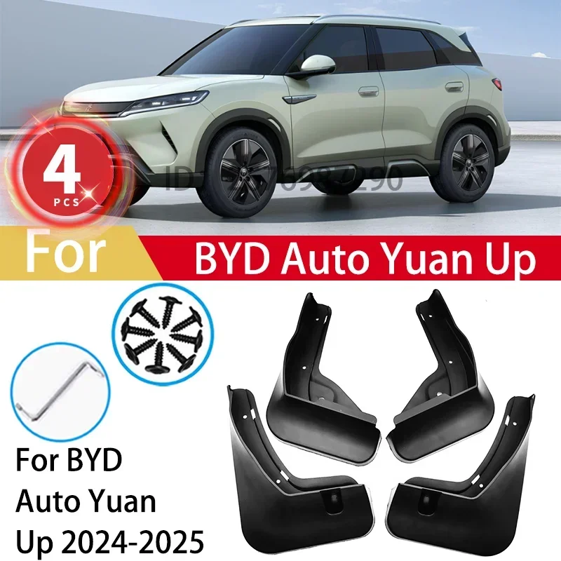 For BYD Auto Yuan Up 2024 2025 Mud Flaps Splash Guards MudFlaps Front Rear Fender Protector Mudguards Car Accessories