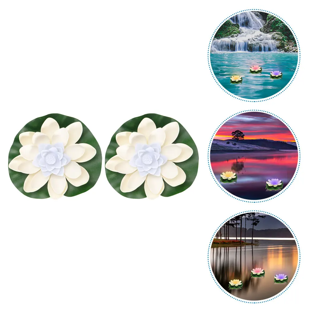 

2pcs Shape Led Outdoor Water Floating Garden Pond Decorative Pool Landscape Creative Lotus