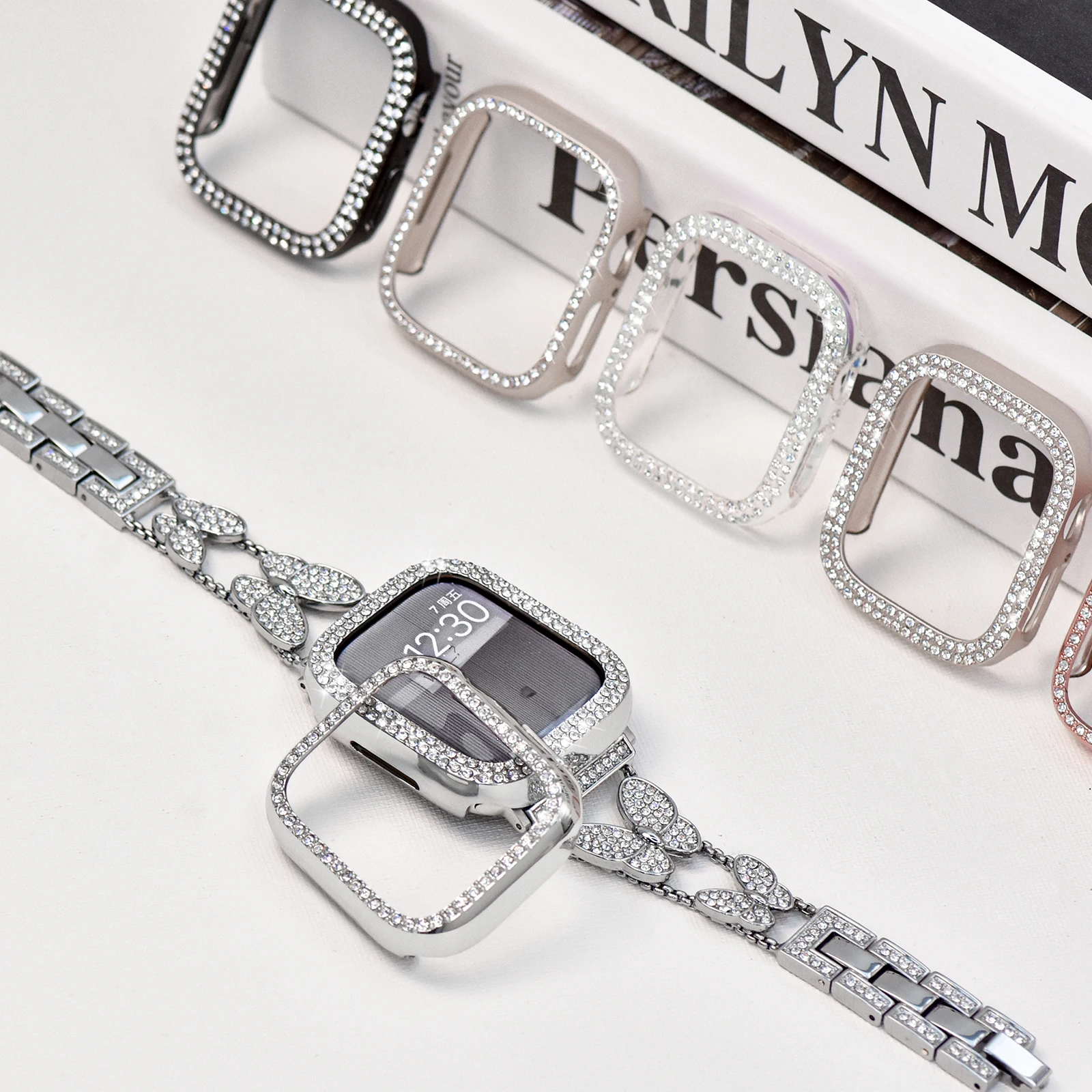 Hard PC Frame Diamond Case For Apple Watch Series 10 42mm 46mm Protective Cover 40MM 44MM for iWatch 4 5 6 SE 7 8 9 41MM 45MM image 4