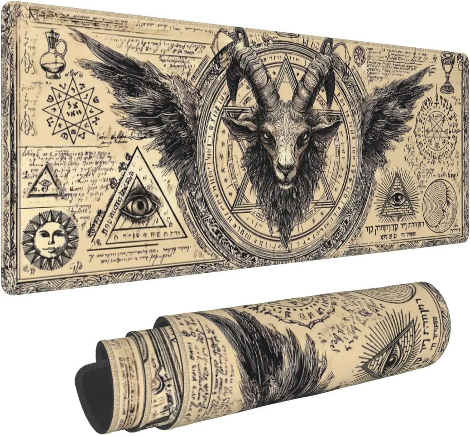 لوحة ماوس ألعاب ممتدة ذات طابع جمجمة - حصيرة مكتب كبيرة مقاس XL مع حواف مخيطة للاعبين والمكتب المنزلي #1