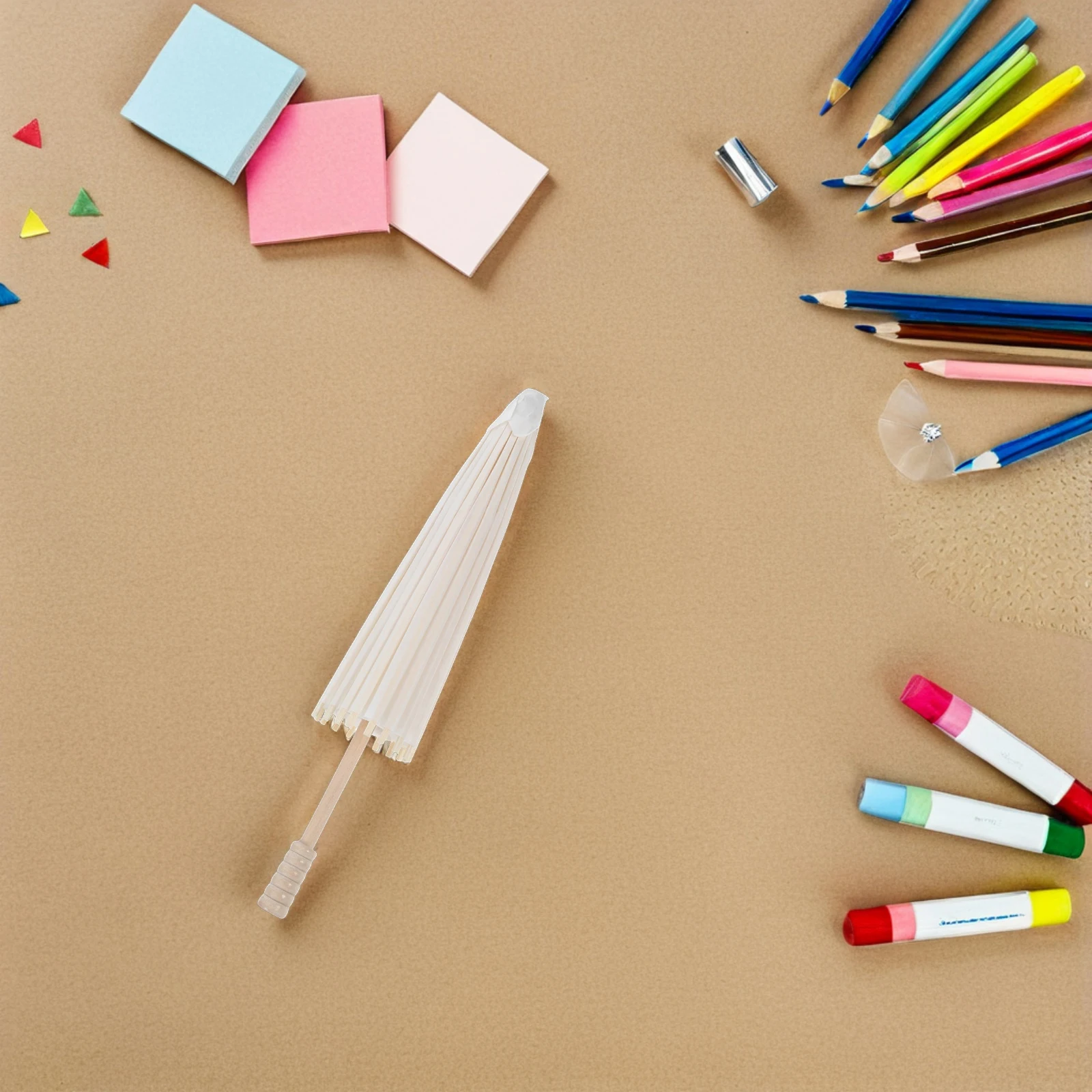 

Umbrella Blank Oiled Paper Decorative White Diy Drawing Crafts Child
