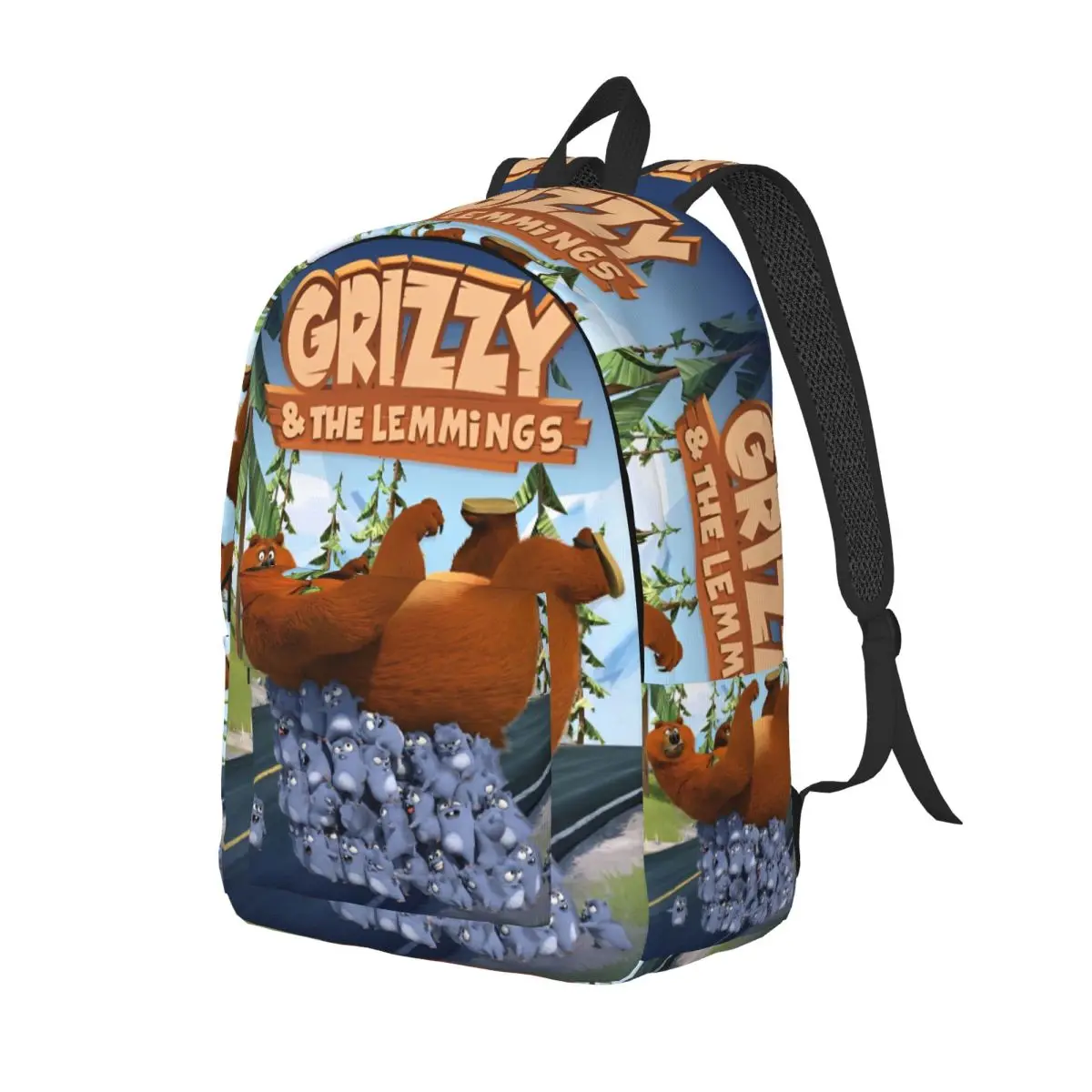 Grizzy And Lemmings Backpack for Men Women Fashion Student Business Daypack College Shoulder Bag Gift