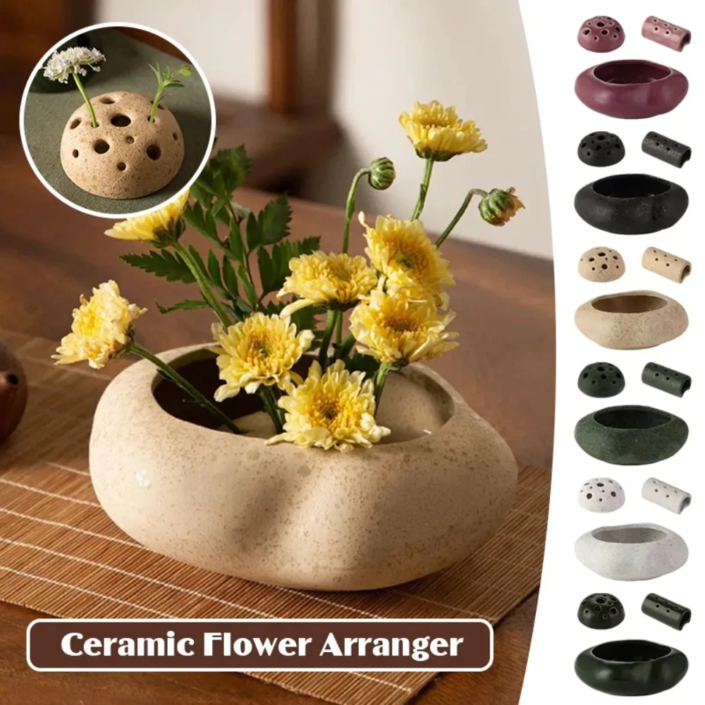 Lotus Seed Pod Ceramic Vase Zen Coffee Table Desktop Japanese Flower Arrangement Tableware Creative Ceramic Sand Decoration