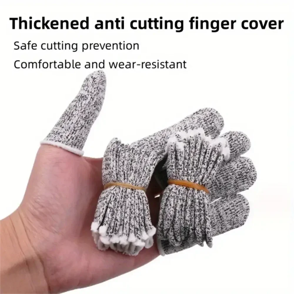 Anti-Schnitt-Fingerabdeckung, Fingerschutzhülle, 10 Stück, 5-stufige elastische, verschleißfeste Fingerhülsen, Fingerhülsen zum Schutz – Detail 3