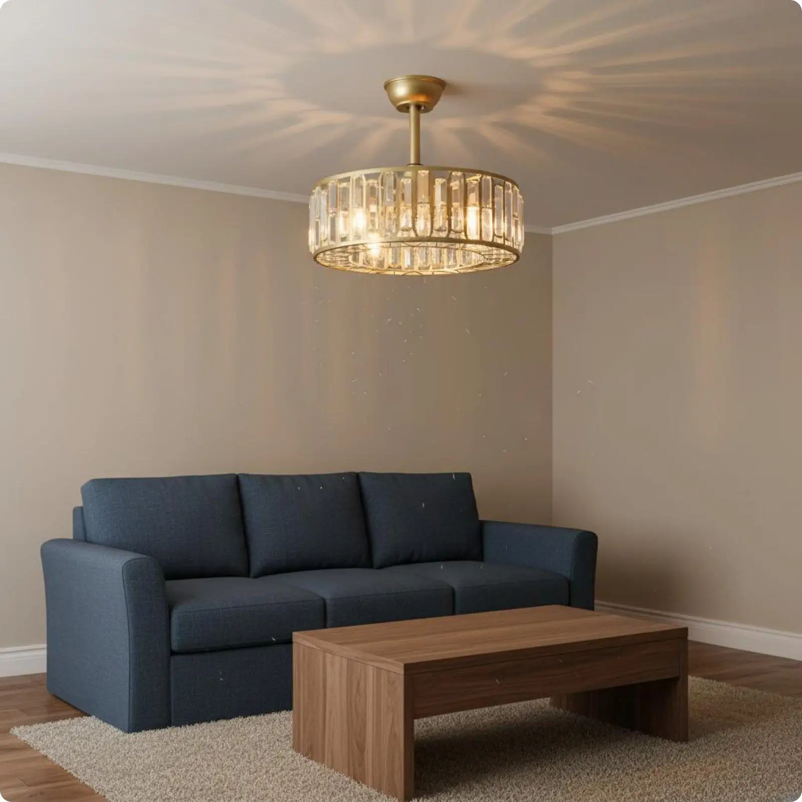 Ceiling Fan Light for Bedroom Dining Room with Remote Control Modern LED Metal