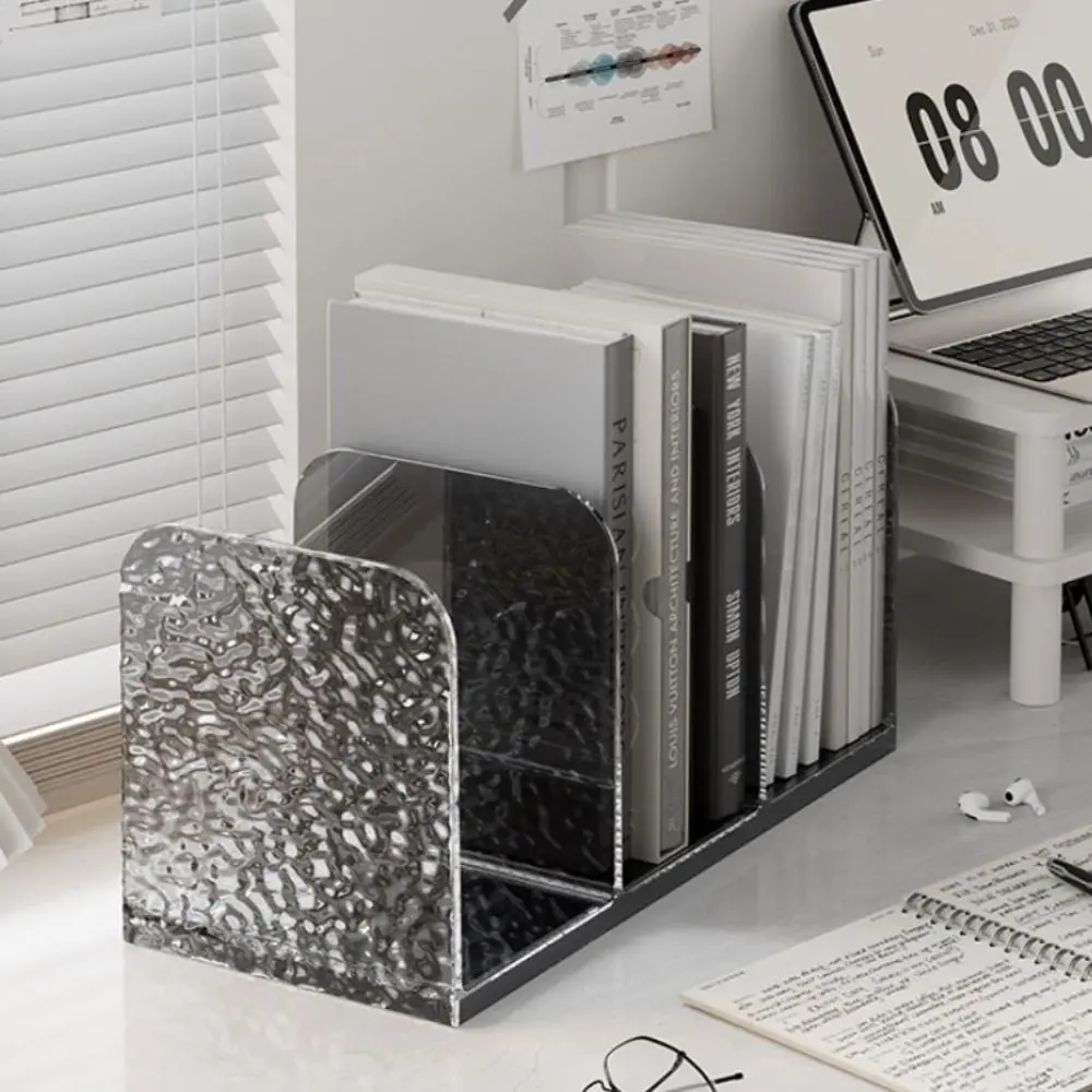 

Book Stand 4 Grid Desktop Bookends Minimalism Luxury Divider Bookshelf Simple Desk Storage Rack School