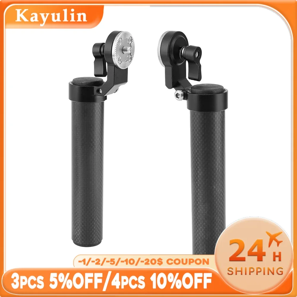 

Kayulin Carbon Fiber Handgrip With ARRI Rosette M6 Thumbscrew Connection (A Pair) For DSLR Handle Shoulder Rig