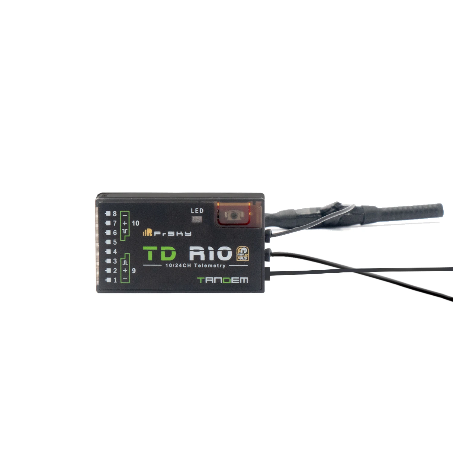 

FrSky TD R10 Receiver 2.4Ghz 900Mhz Tandem Dual-Band Receiver with 10 Channel Ports for RC Airplane Model