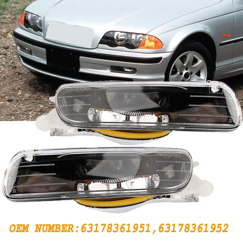 

63178361951 Fog Light Left &Right Fog Lights Driving Lamps Cover For-BMW 3 Series E46 4 Door 1999 ~01 LED Car Day Light No Bulbs
