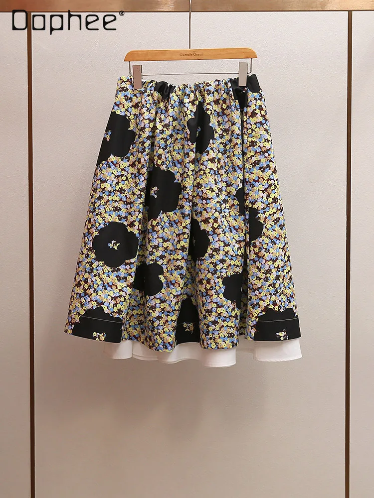 

Элитная женская одежда: Новая весенняя коллекция, юбки в стиле французского шика, ретро-принт, А-силуэт, с завышенной талией, облегающие, пышные юбки