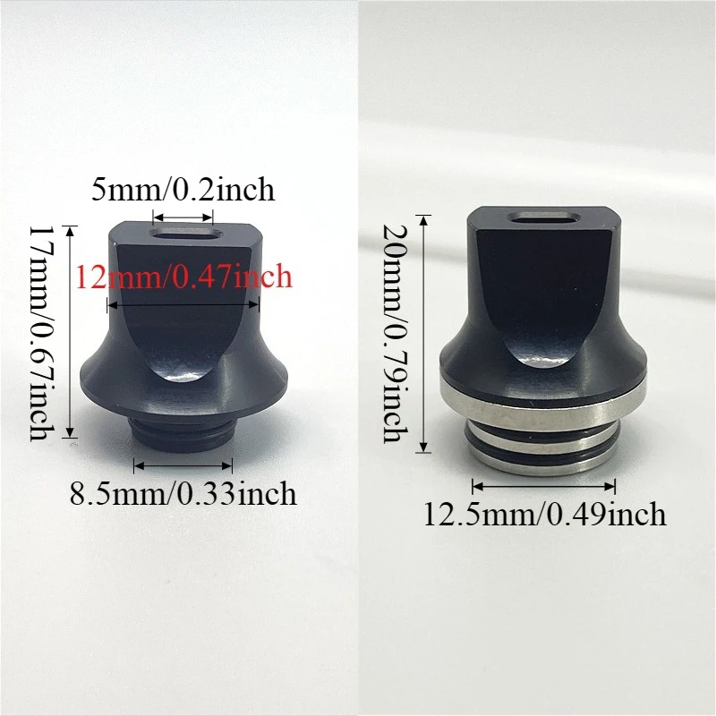 1PC 510/810 Drip Tip de Boca Plana em Aço Inoxidável e Acrílico, Conector de Reposição Destacável