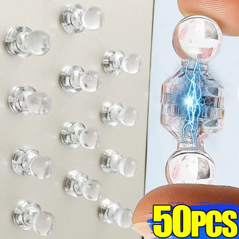 10-50PCS Transparent Magnetic Thumbtacks Strong Small Magnets Office Home Push Pins Refrigerator Whiteboard Magnets Mini Hooks