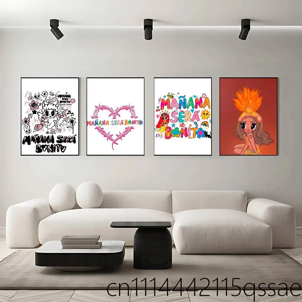 For No Me Arrepiento de Sentir Tanto Karol G Rolled Poster Cartoon Wall Art for Nursery Kid Room Playroom Prince Home Room Decor