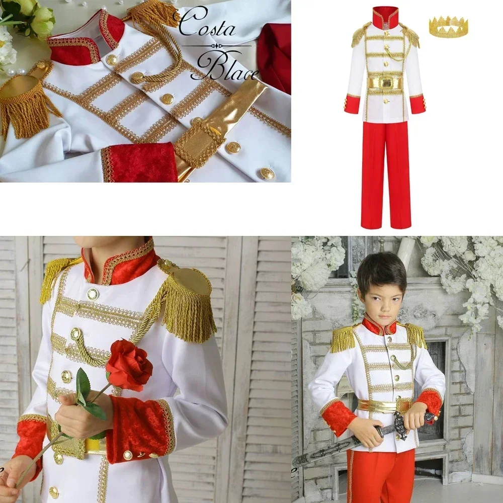 Kids Prince Charming Costume for Children Halloween Cosplay The King Costumes Pan Peter Boys Birthday Party Cosplay Clothing Set