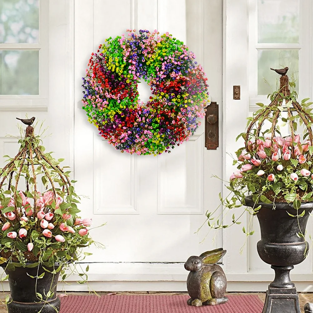 

40cm Artificial Wreath Decoration Green Leaf Simulation Adornment Floral Outdoor Home Party Wedding Banquet Birthday