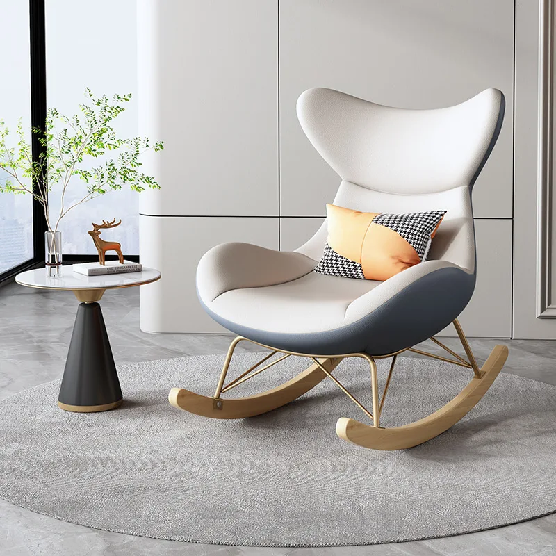 Fluffy Design Living Room Chair Ergonomic Support Floor Rocking Living Room Chair Modern Recliner Sillon Individual Furniture