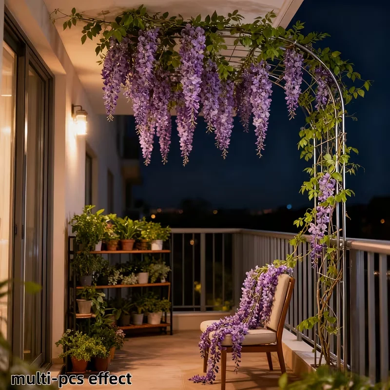 30 Stück Künstliche Elegante Simulierte Glyzinien-Ranken Lila Hängende Blumen für Hochzeiten, Partys, Bögen, Decken, Tische und Wände – Detail 2