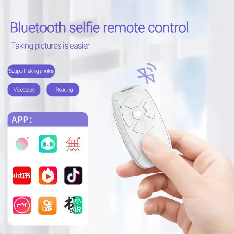 Wireless bluetooth-compatible Selfie Controller Rechargable Remote Control Button Camera Stick Shutter Release For Phones e-book