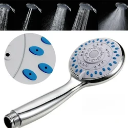 Cabeça de chuveiro portátil multifuncional, 5 modos, acessórios do banheiro, pulverizador da poupança da água, cabeça do banho