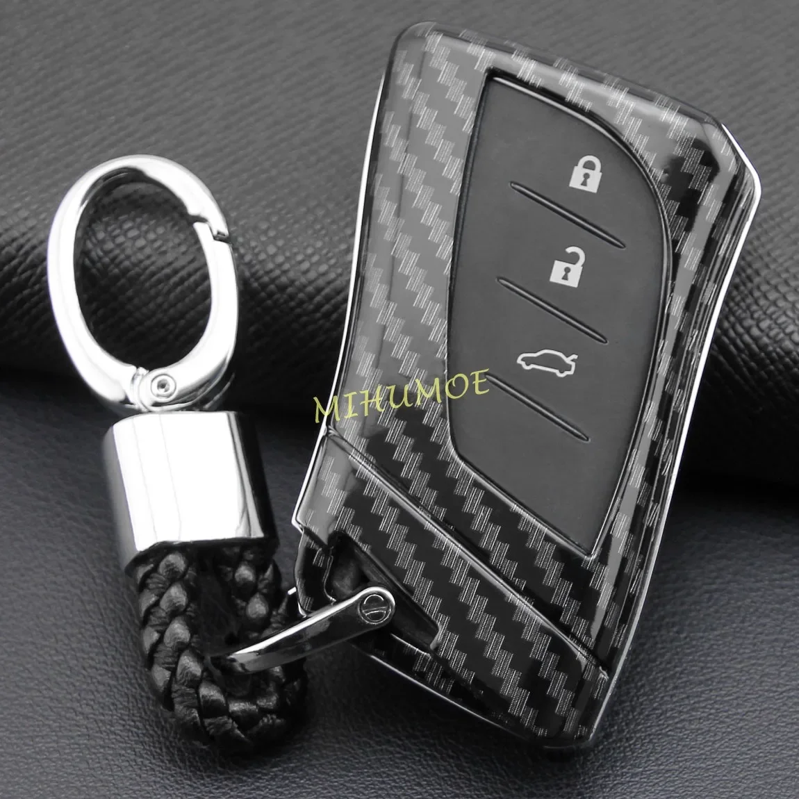 Carbon Fiber Car Key Fob Ring Chain Cover Case Shell For Lexus ES RX LC LS UX NX LX RZ LM TX 2019 2020 2021 2022 2023 2024 2025