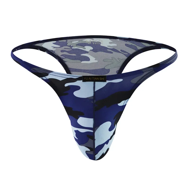 4PCS Sexy Underwear Camouflage Gay Men Briefs Underpants Nylon Boy Bikini Male Printed Panties Male Backless Briefs Jockstrap