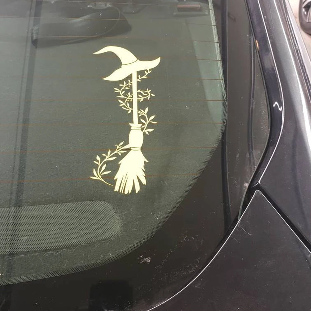 Funny Witches Broom Car Styling Vinyl Decals,Die Cut Vinyl Waterproof Tuning Stickers Accessories