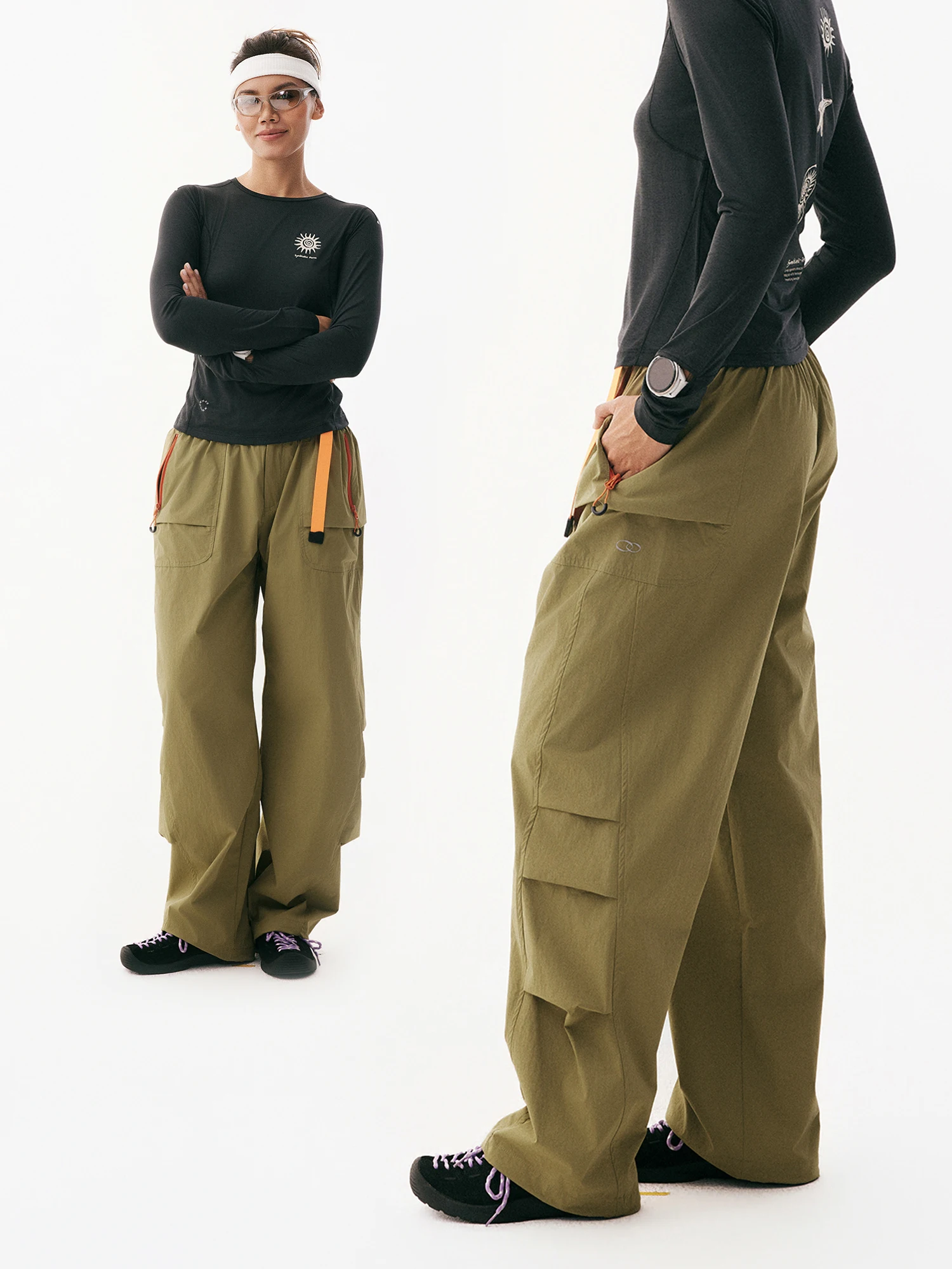 

Мужские дышащие повседневные брюки свободного кроя WooYe для активного отдыха, быстросохнущие карго-брюки из нейлона и полиэстера для приключений на природе