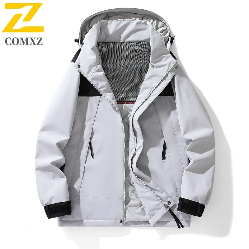COMXZ Men lightweight Windbreaker Cotton Coat Spring Autumn Winter Couple Loose Hooded outdoor Jacket Windproof Waterproof 2025