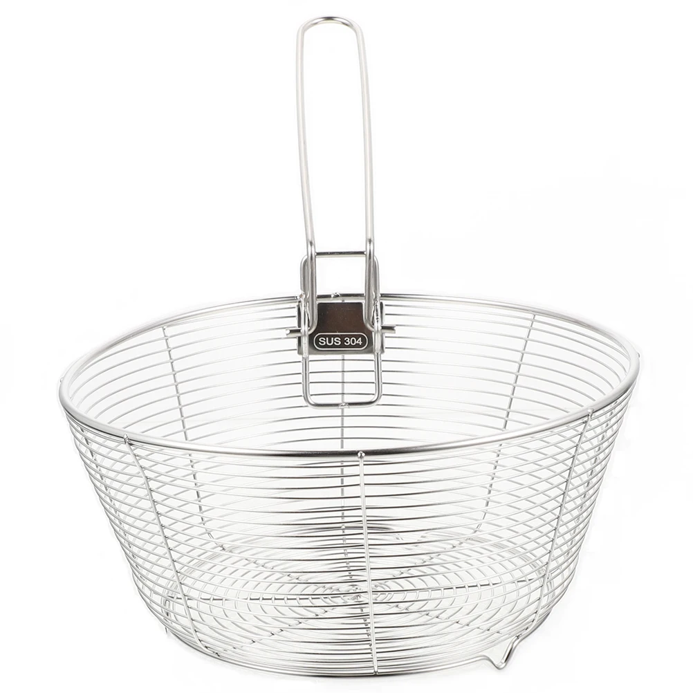 

Stainless Steel Frying Basket with Handle Multipurpose Deep Fry Basket for French Fries Chicken Snacks Fry Baskets with Handle