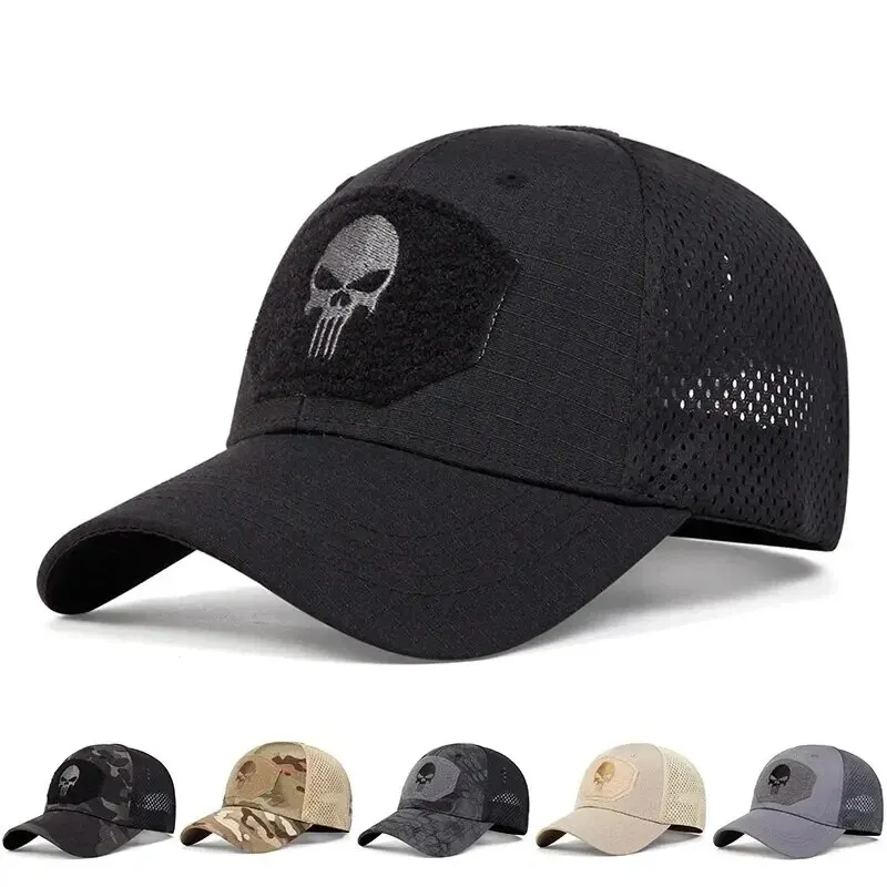 Camouflage Plaid Military Training Cap Spring Summer Outdoor Sports Sunshade Sun Protection Mesh Hat Casual Peaked Cap