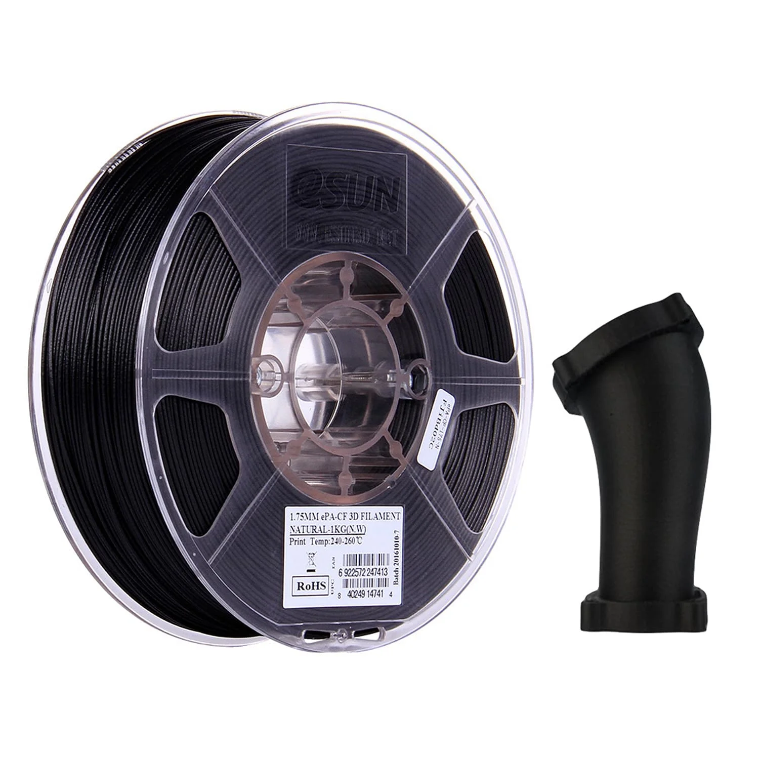 Imagem -05 - Esun-filamento de Nylon com Fibra de Carbono Impressão 3d Impressoras 3d Pa-cf 175 mm 1kg Spool 2.2lbs