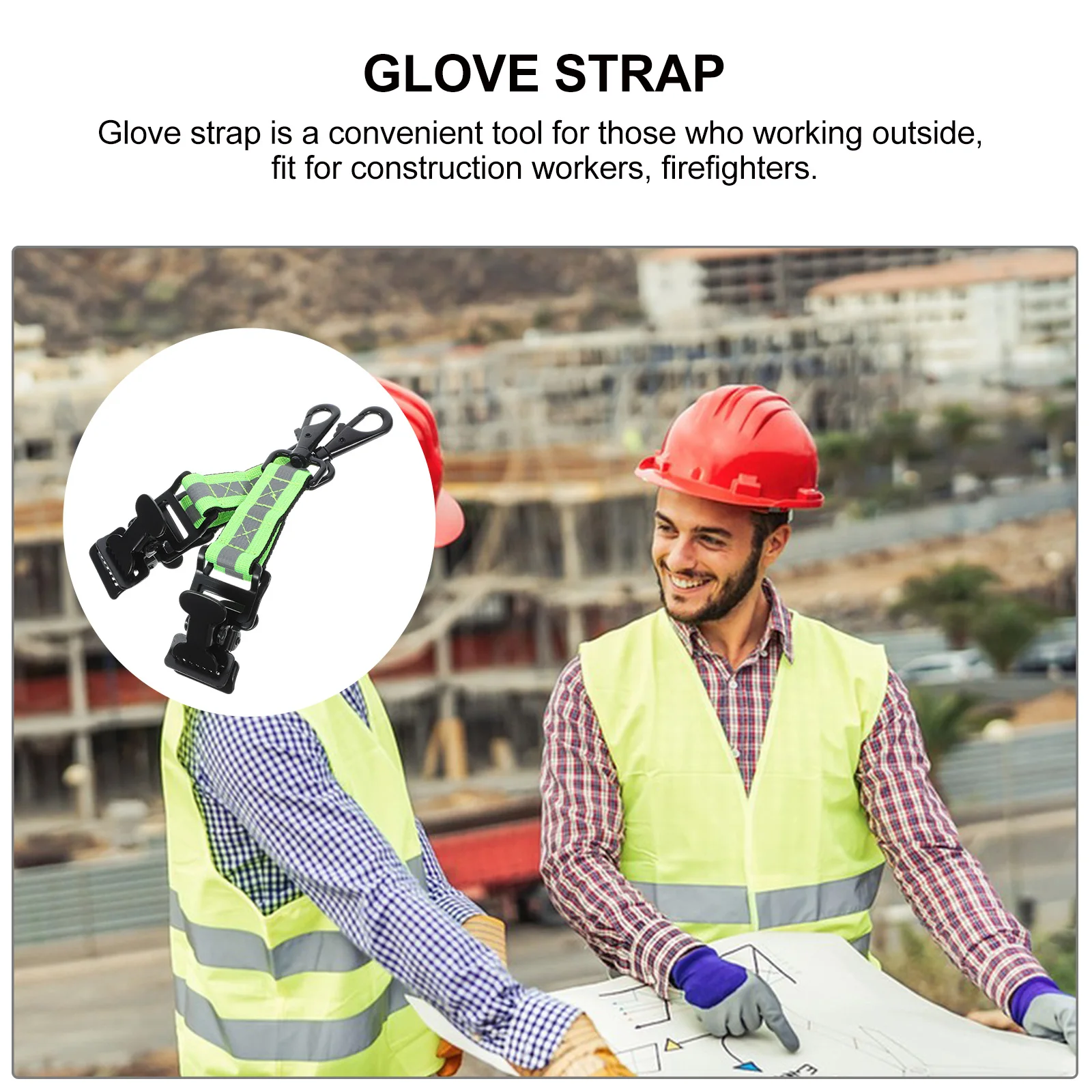 

2pcs Firefighter Work Gloves Durable Nylon Iron Double Clasp Glove Holder Strap Protective Tools for Adults Labor Safety