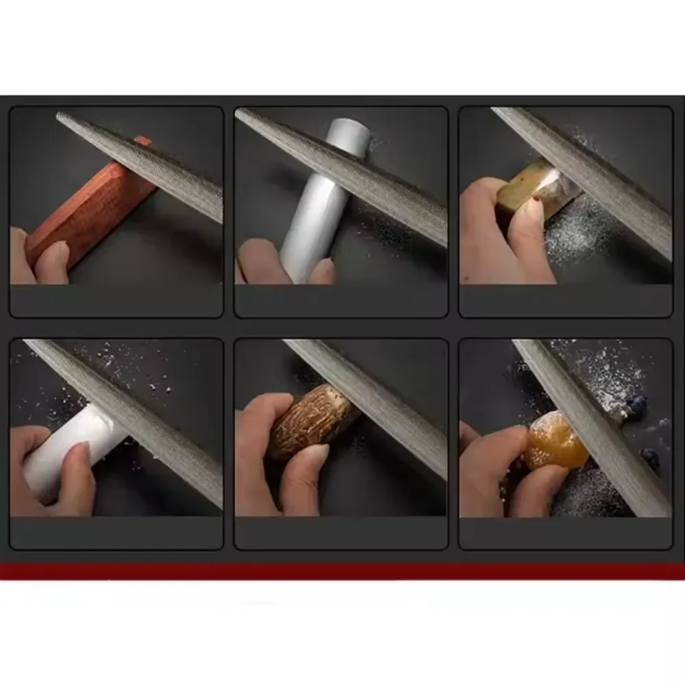 6 قطعة مجموعة ملفات مجوهرات Vallorbe الصلب لتلميع الحجر الخشبي المعدني وتشكيلها مع مربع مسطح مستدير 140 مللي متر إلى 200 مللي متر #5