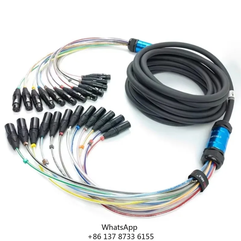 24-Channel XLR DMX 3-Pin OFC Microphone Cable Multi-Channel Stage Box Audio Cable With 30m Length Snake Rainbow Cable Speaker