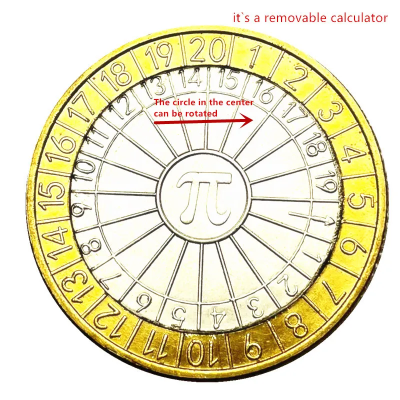 Movable Calculator π Mechanism Divination Viking Coin Guidepost Compass Creative Gift