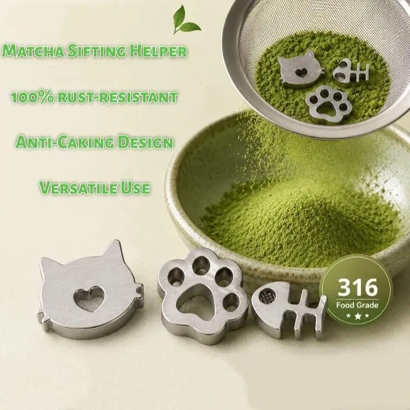 Stainless Steel Matcha Sifter Fine Mesh Anti-Caking Portable Baking Tool for Home Kitchen Dessert Making Use