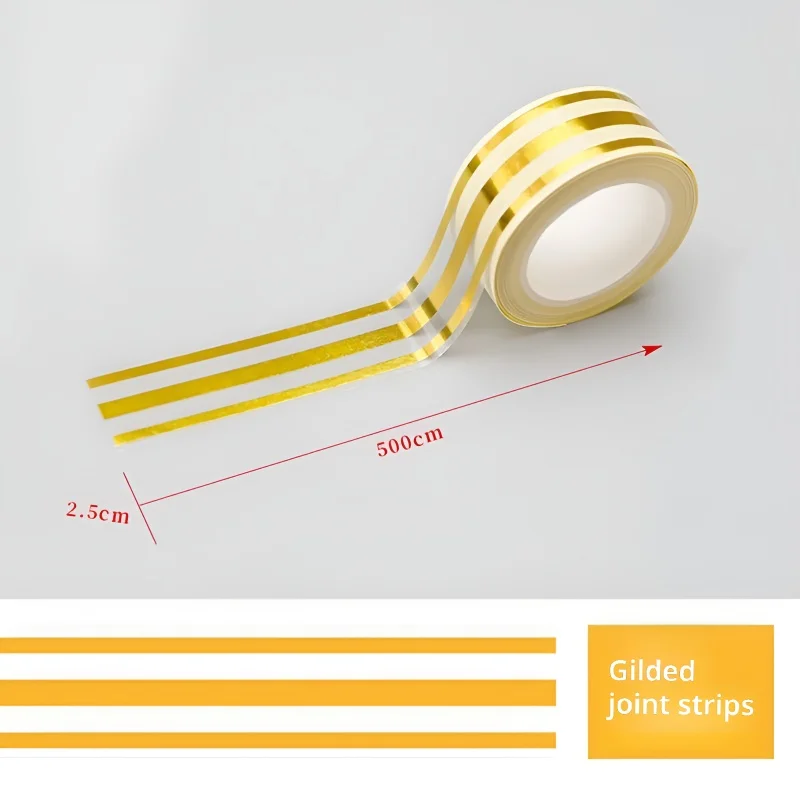 1 roll of ceramic tile gap gold tape 5M anti mold self-adhesive gap sealing foil strip wall tile floor sticker home decoration