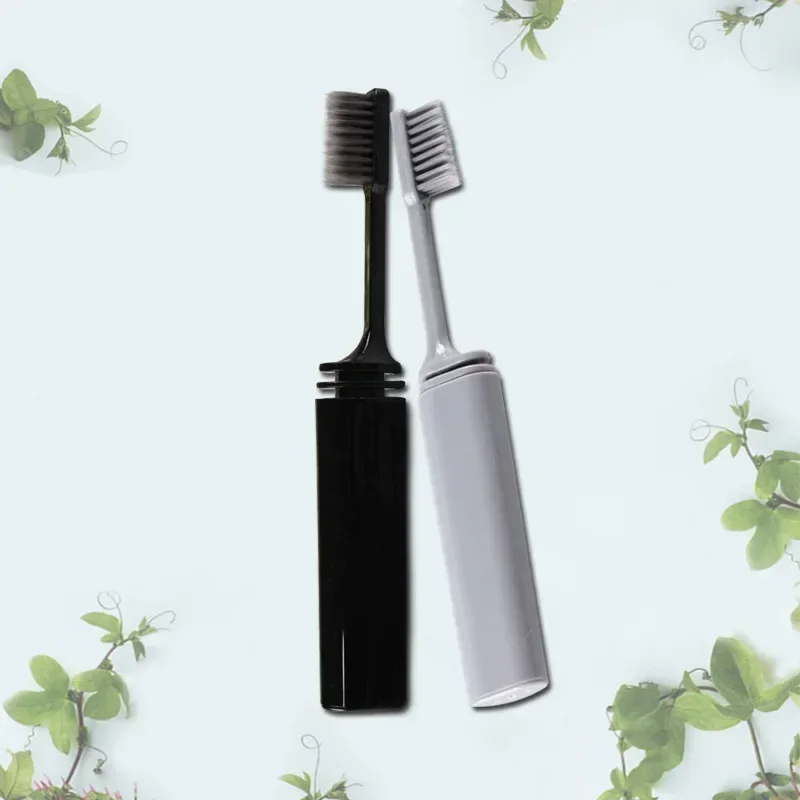 1pcs Folding Travel Toothbrush Outdoor Portable Small Tooth Brush Bamboo Charcoal Toothbrushes for Adults Teeth Brushes