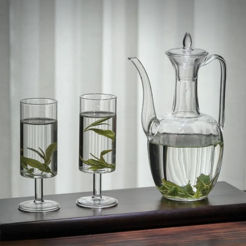 Transparente Glas-Teekanne für grünen Tee, hitzebeständige Glas-Imperial-Concubine-Teekanne, Retro-Kochteekanne