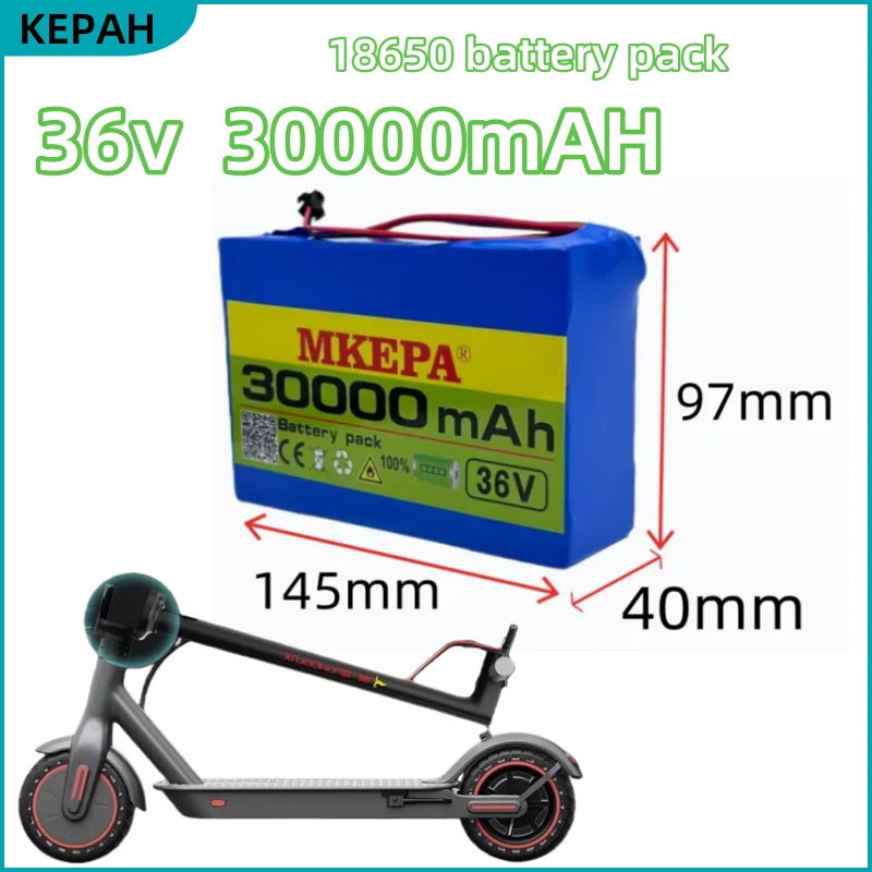 

36 В, 30 Ач, 500 Вт, 10S2P, литий-ионный аккумулятор, 18650 ячеек для электромобилей и электроинструментов, высокая емкость, долговечность