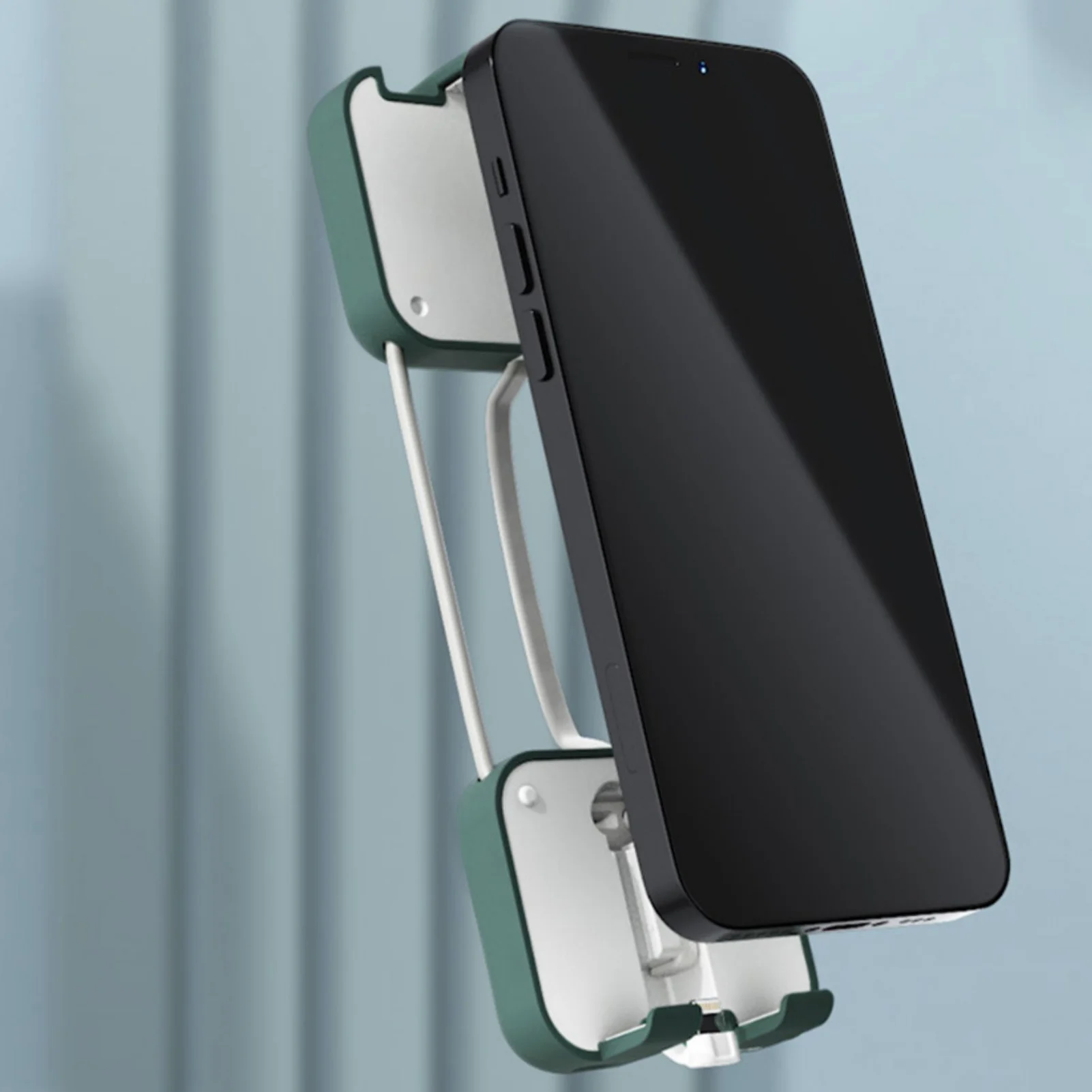 محمول للهاتف المحمول IOS، مشبك خلفي قابل للطي، كابل مدمج صغير الحجم، بنك طاقة في حالات الطوارئ في الهواء الطلق