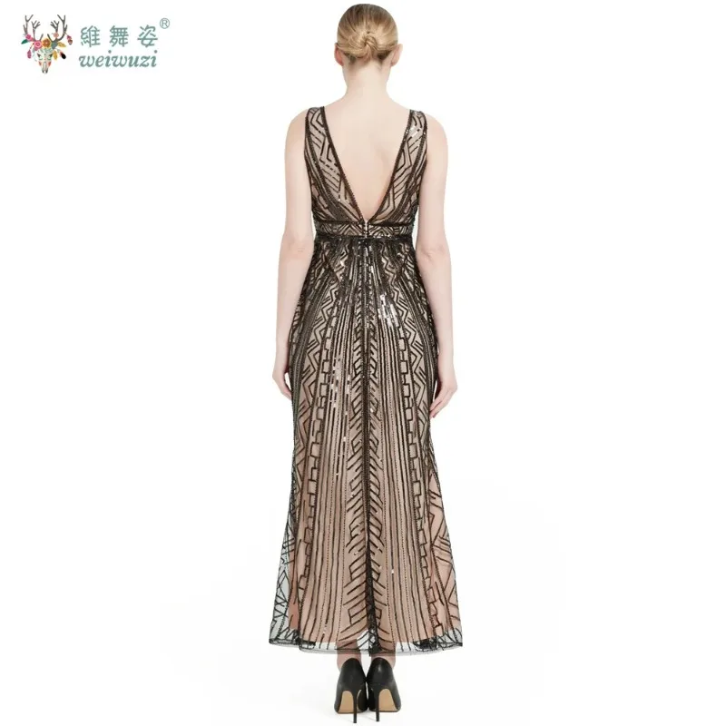 فستان صيفي مثير عتيق بدون ظهر ماكسي ترتر شبكي فستان صيفي نسائي أنيق لحفلات الزفاف الفاخرة والحفلات الراقصة المسائية فساتين طويلة