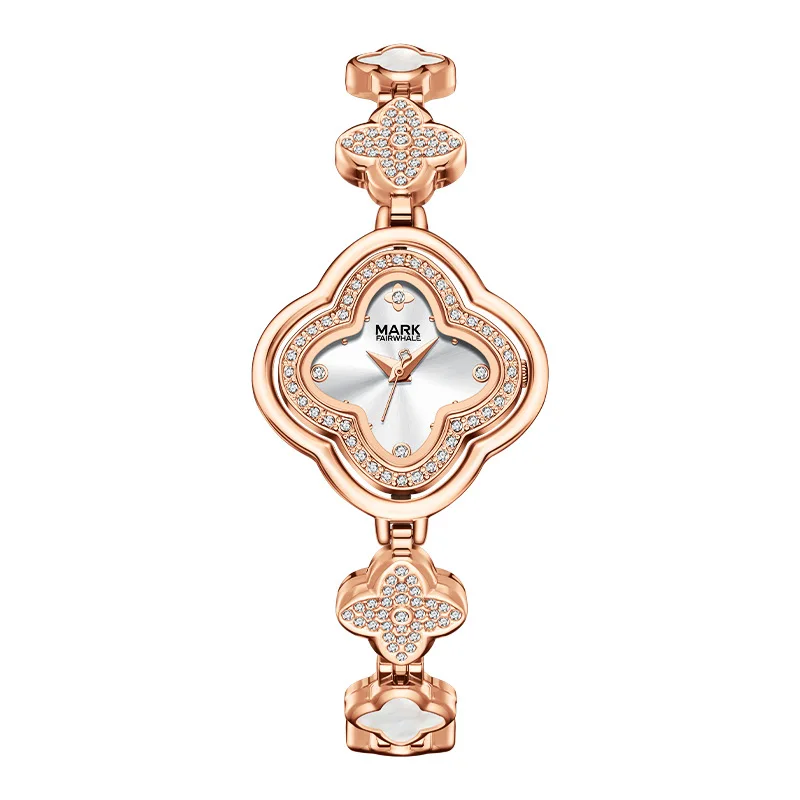 New Light Luxury Fashion Quartz Watch for Women with Calendar Waterproof and Chain Bracelet Strap